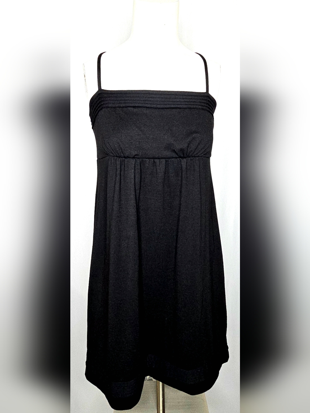 Ann Taylor LOFT Pintuck Empire Waist Mini‎ Dress Black Small NWOT